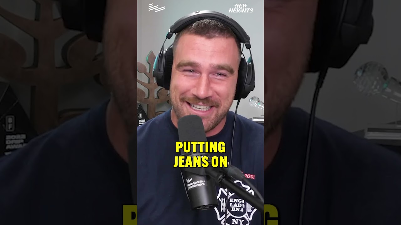 Jason really tried to blame his KELCE premiere day fit on Kylie  #jasonkelce #newheights #shorts