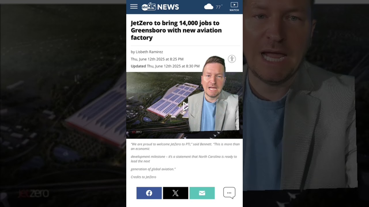 Thousands of new aviation jobs coming to Greensboro #ncnews #shorts