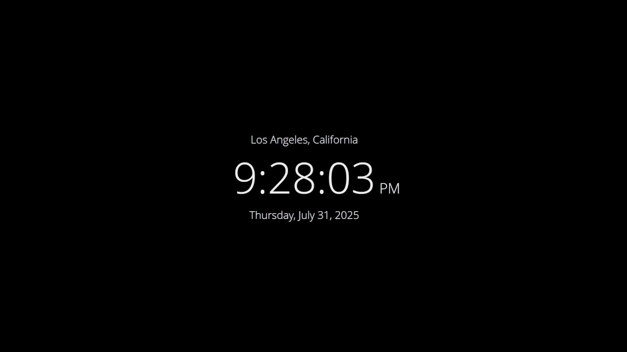 🔴 LIVE | Clock / Current time in Los Angeles, California / what time is it now