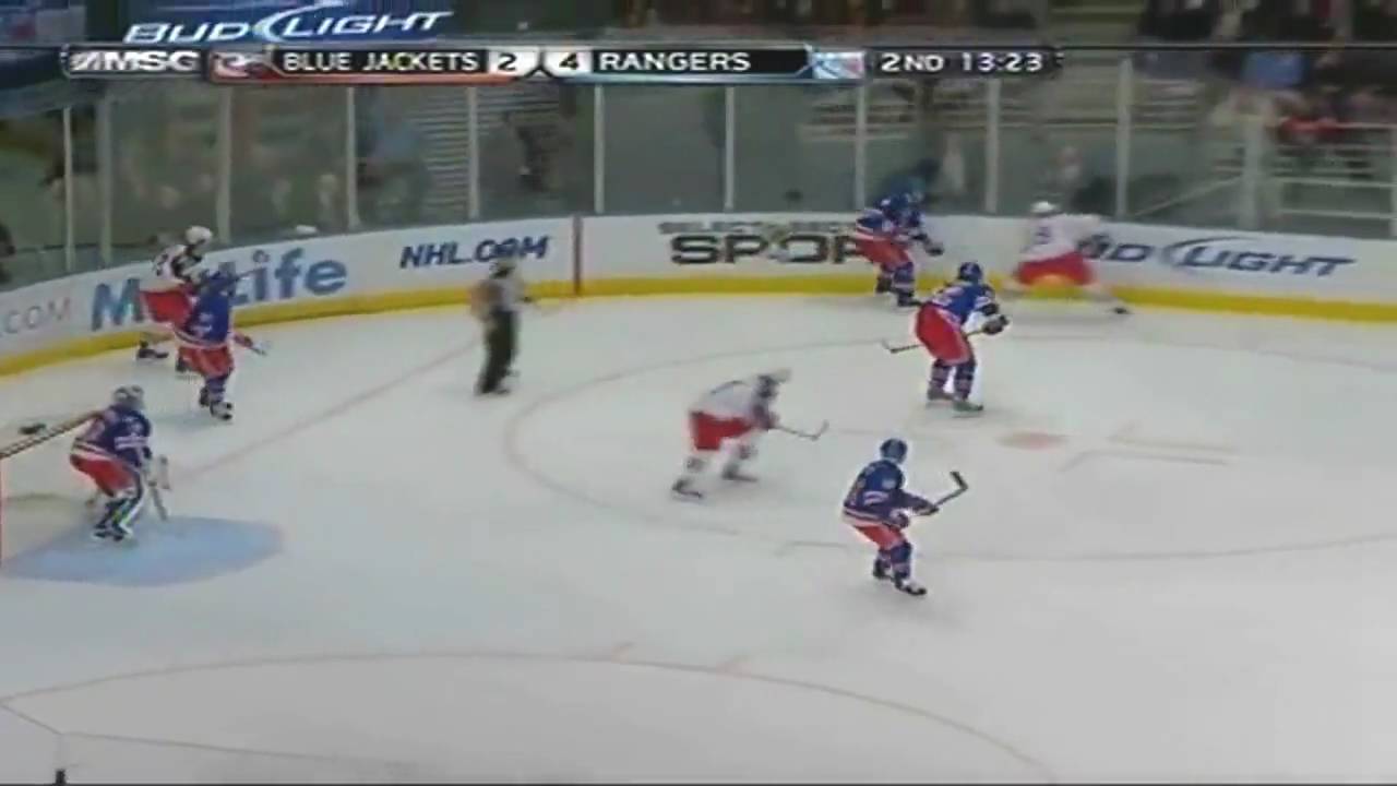 New York Rangers score 3 goals in 1:11 against the Colombus Blue Jackets (11/23/09)