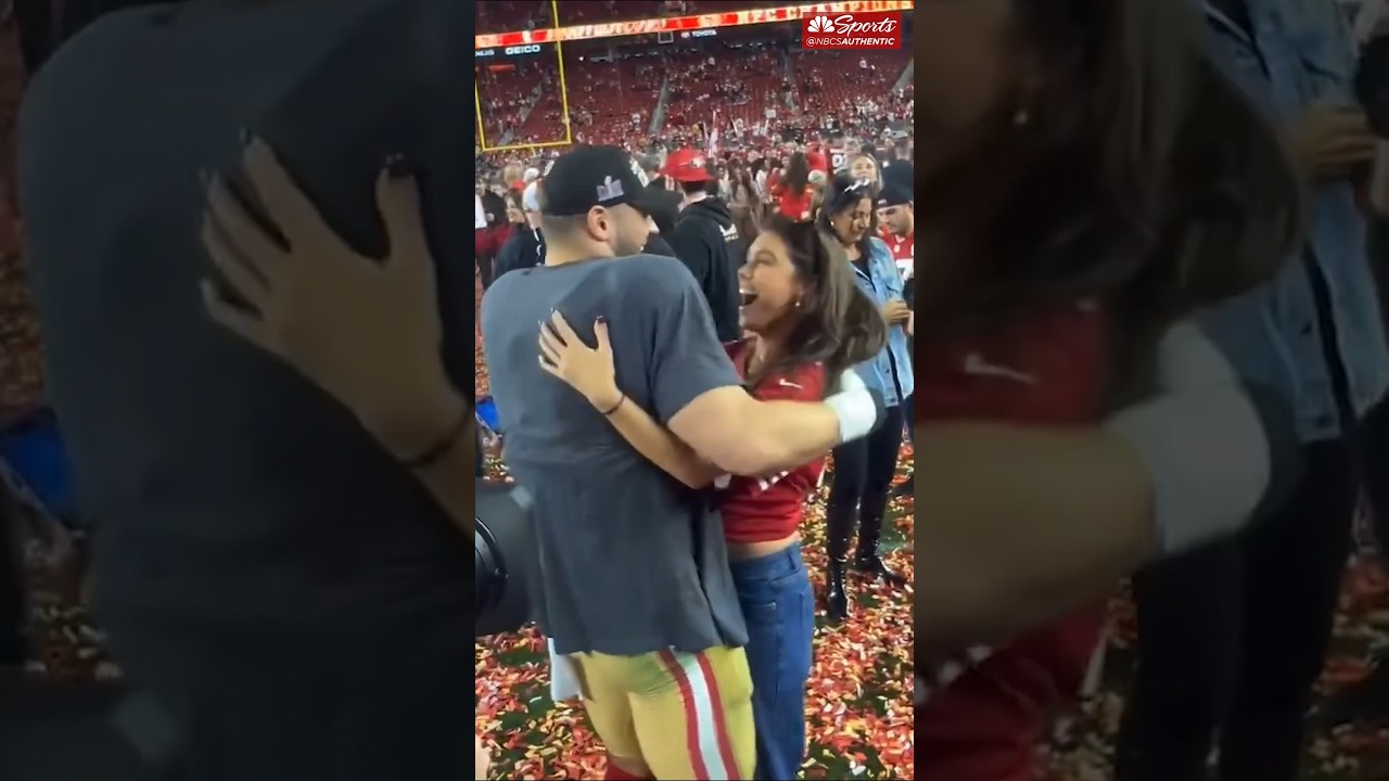 Nick Bosa celebrating the win with his girl 🫂 | NBC Sports Bay Area