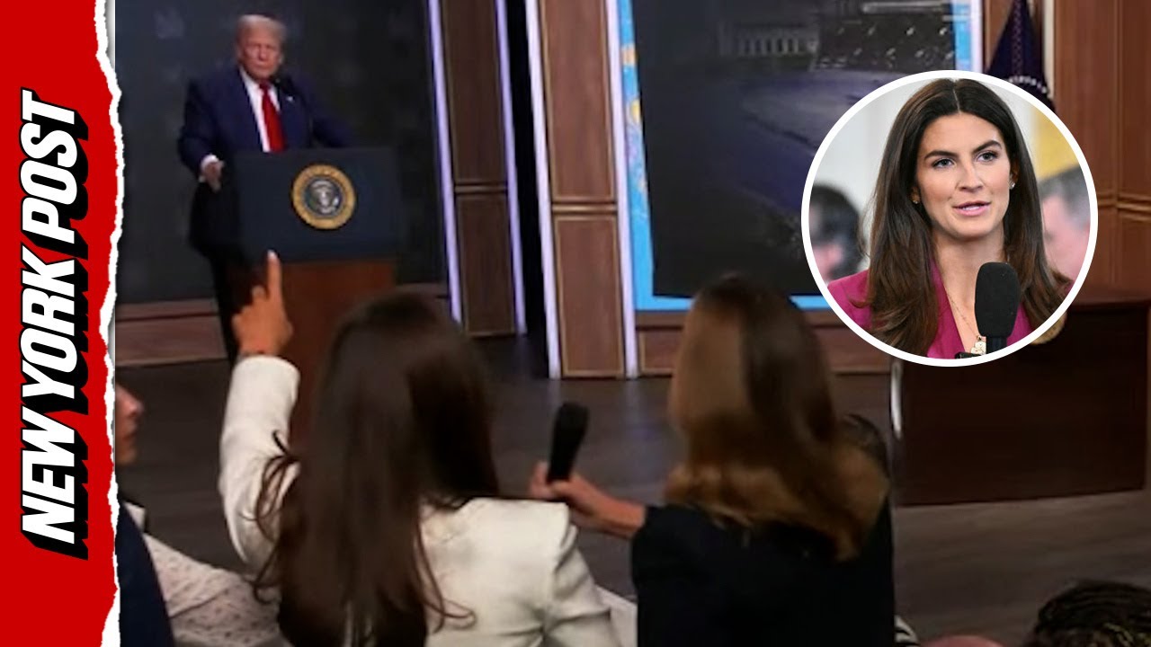 Watch: CNN's Kaitlan Collins mic BLOCKED by fellow reporter