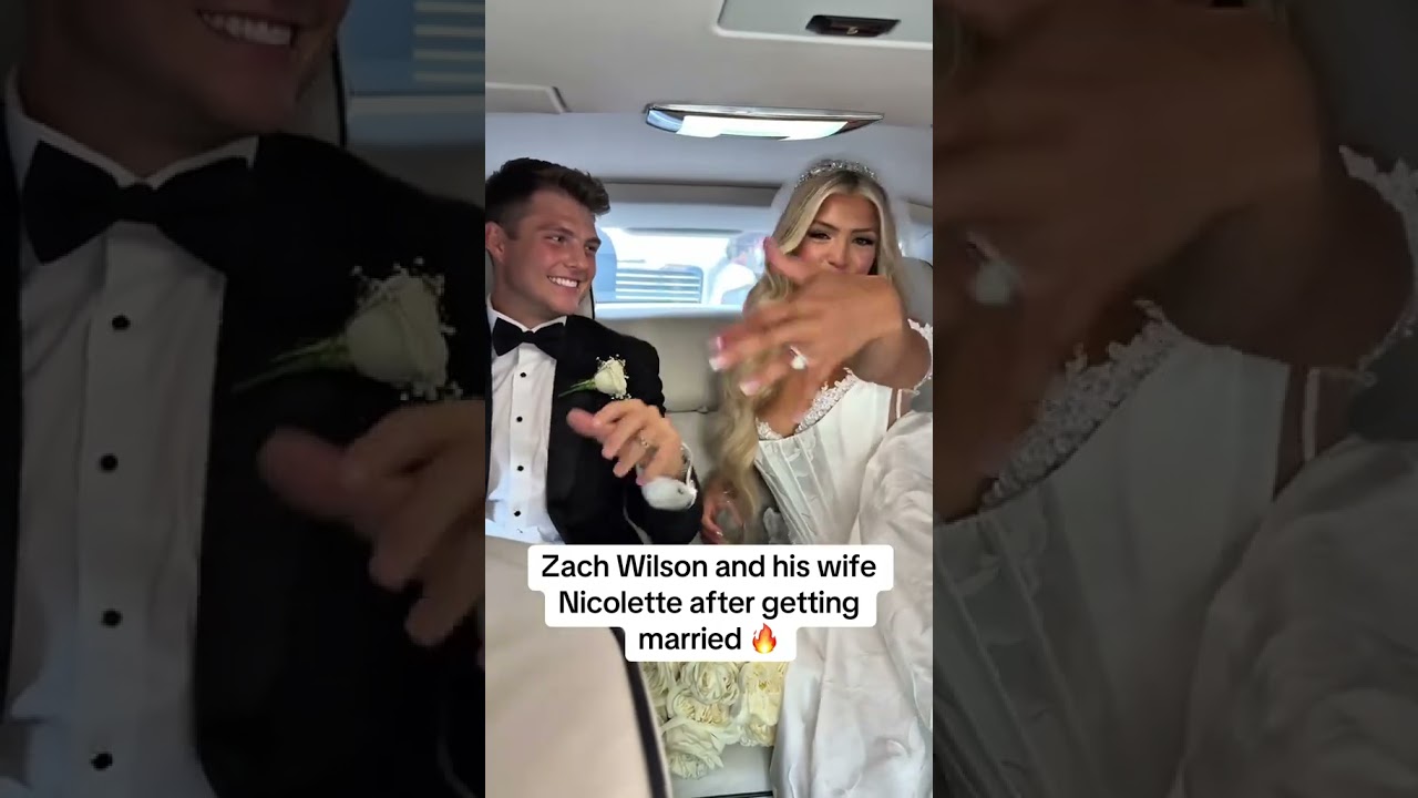 Zach Wilson & his wife Nicolette sharing a video after their wedding 💍 (via @nicolettee_dellanno/TT)