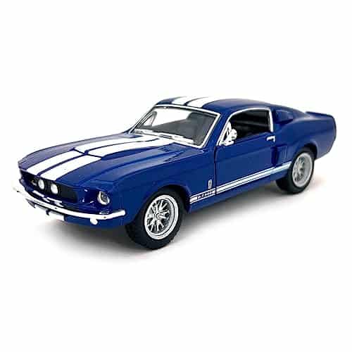 Kinsmart Ford Shelby Mustang Gtblue Scale Inch Die Cast Model Toy Race Car Wpullback Action