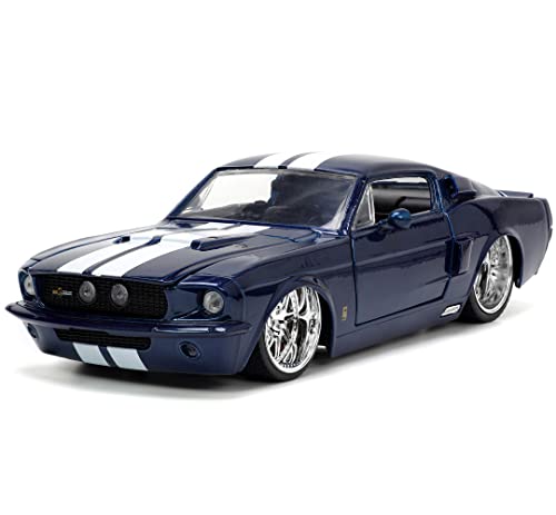 Shelby Gtdark Blue Metallic With White Stripes Bigtime Muscle Series Diecast Model Car By Jada